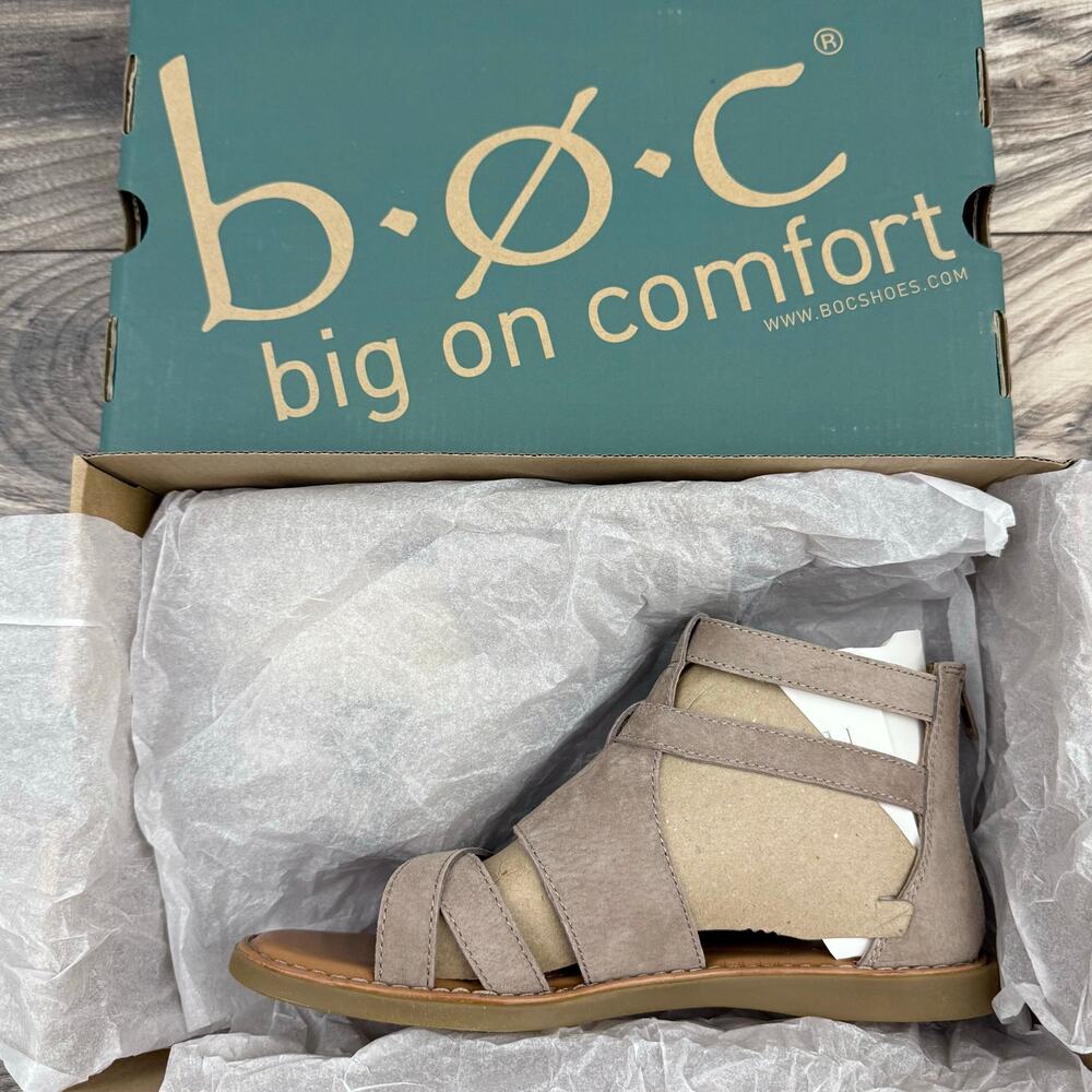 NIB BOC Born Dora 7M 37-38 Taupe Suede Gladiator Sandals - Picture 8 of 10